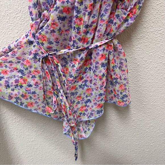 Victoria's Secret Purple Pink Floral Sheer Lingerie Playsuit Romper S - Picture 5 of 9